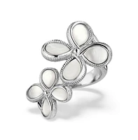 Judith Ripka Jardin Double Flower Ring With Mother of Pearl