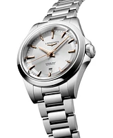 Longines Women's Swiss Automatic Conquest Stainless Steel Bracelet Watch 30mm