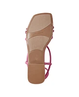 Marc Fisher Women's Lakity Strappy Square Toe Flat Sandals