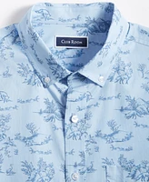 Club Room Men's Fox-Pattern Poplin Shirt, Created for Macy's