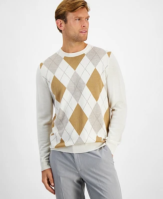 Club Room Men's Argyle Merino Sweater, Created for Macy's