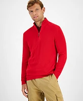 Club Room Men's Quarter-Zip Textured Cotton Sweater, Created for Macy's