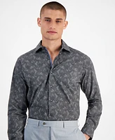 Bar Iii Men's Slim-Fit Rain Floral Dress Shirt, Created for Macy's