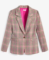 On 34th Women's Plaid Boyfriend Blazer, Created for Macy's