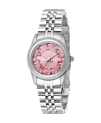 Roberto Cavalli Women's Quartz Silver-tone Stainless Steel Watch 28mm