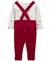 Carter's Baby Boys 2-Pc. Reindeer Bodysuit & Suspender Pants Set