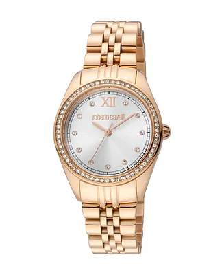 Roberto Cavalli Women's Quartz Rose-Gold Stainless Steel Watch 31mm