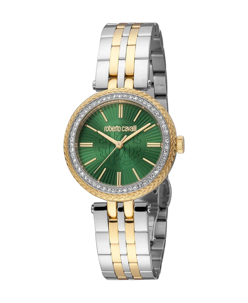 Roberto Cavalli Women's Quartz Two-tone Stainless Steel Watch 30mm