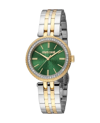 Roberto Cavalli Women's Quartz Two-tone Stainless Steel Watch 30mm