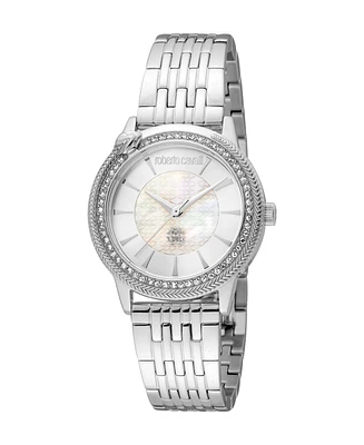 Roberto Cavalli Women's Quartz Silver-tone Stainless Steel Watch 32mm