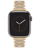 Nine West Women's Gold-Tone Alloy and Taupe Rubberized Link Bracelet Designed for 38/40/41mm Apple Watch