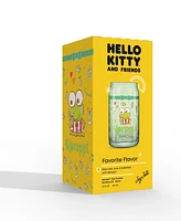 JoyJolt Hello Kitty and Friends Favorite Flavor Keroppi Can Shaped Glass Tumbler with Wood Lid and Straw