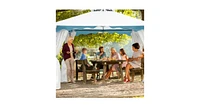 Slickblue 2-Tier 10' x 10' Patio Gazebo Canopy Tent w/ Side Walls