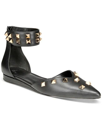 Aaj By Aminah Women's Lennox Studded Ankle-Strap Flats