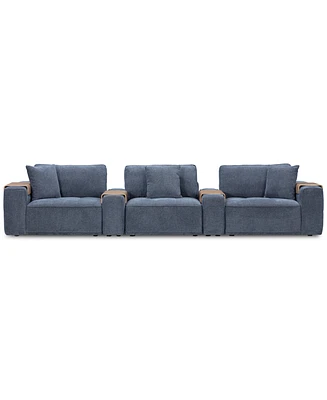 Nycolle 5-Pc. Modular Fabric Sectional with 2 Consoles, Created for Macy's