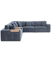Nycolle -Pc. Modular Fabric L-Shape Sectional with 1 Console