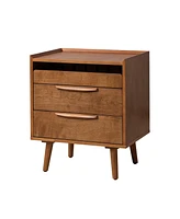 Hulala Home Mid-century Lisa 3-Drawer Nightstand with Solid Wood Legs