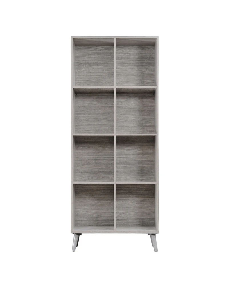 Streamdale Furniture Stylish Faux Wood Bookcase with Grey Oak Finish