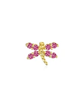 Bling Jewelry Tiny 14K Gold Cubic Zirconia Pink Fuchsia Red Helix Cartilage Ear Lobe Piercing Daith Dragonfly Firefly Butterfly 1 Piece Stud Earring F