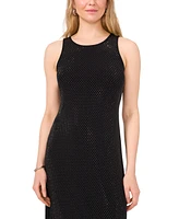 Vince Camuto Women's Shine Crewneck Back Keyhole Sleeveless Dress