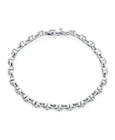 Bling Jewelry Cubic Zirconia Formal Hugs Kisses Xo Cz Tennis Bracelet For Women Prom Sterling Silver