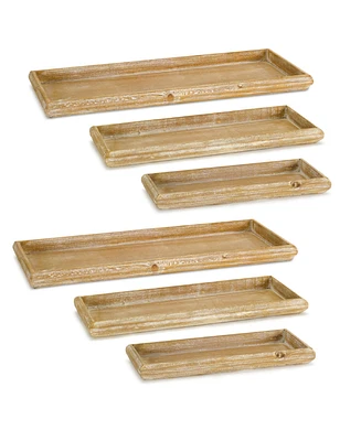 Slickblue Natural Wooden Nesting Tray (Set of 6)