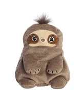 Aurora Small Sammi Sloth Fluffles Whimsical Plush Toy Brown 6"