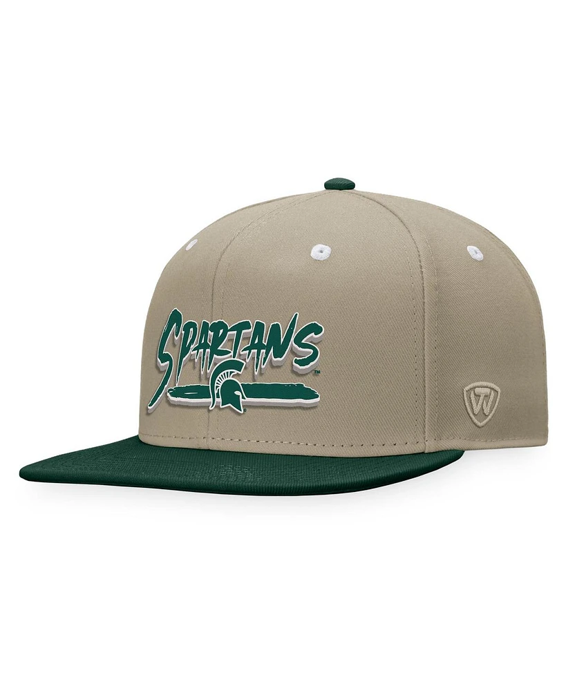 Top of the World Men's Khaki/Green Michigan State Spartans Land Snapback Hat