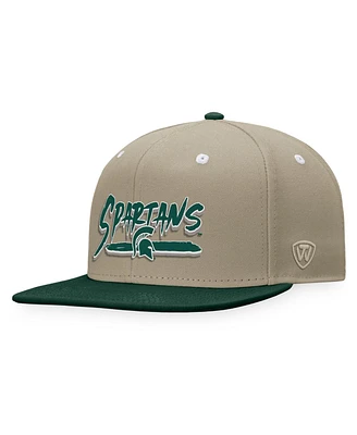 Top of the World Men's Khaki/Green Michigan State Spartans Land Snapback Hat