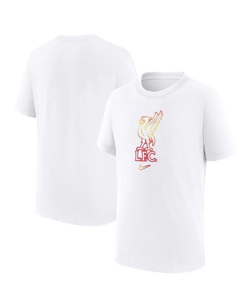 Nike Big Boys and Girls White Liverpool Crest T-Shirt