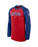 Nike Men's Red Chicago Cubs Authentic Collection Game Time Raglan Performance Long Sleeve T-Shirt