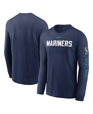 Nike Men's Navy Seattle Mariners Repeater Long Sleeve T-Shirt