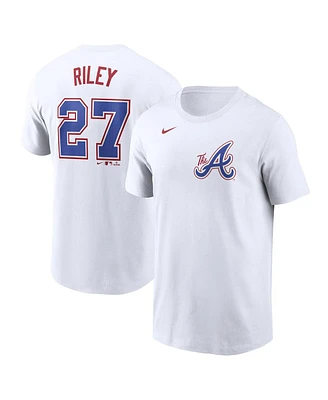 Nike Men's Austin Riley White Atlanta Braves City Connect Fuse Name Number T-Shirt