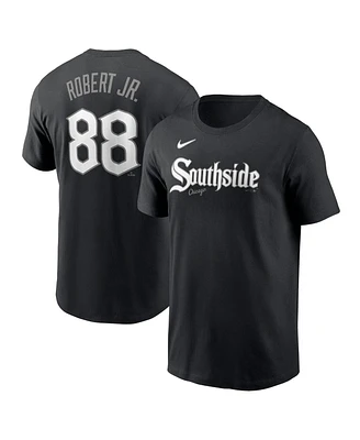 Nike Men's Luis Robert Jr. Black Chicago White Sox City Connect Fuse Name Number T-Shirt