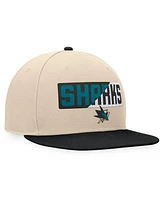 Fanatics Men's Cream/Black San Jose Sharks Goalaso Snapback Hat