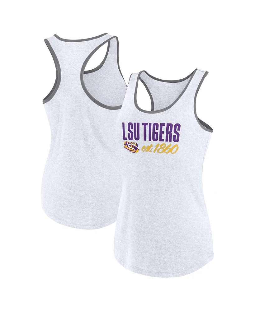 Fanatics Women's Ash Lsu Tigers Fuel Racerback Tank Top