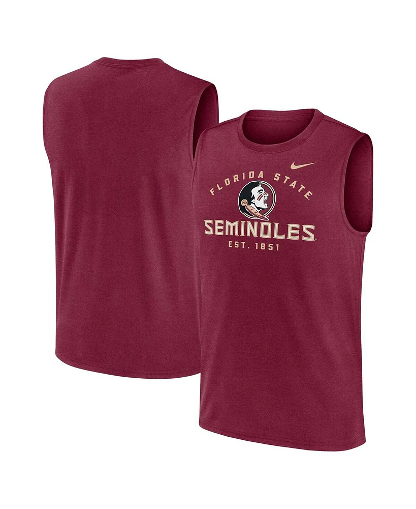 Nike Men's Garnet Florida State Seminoles Primetime Legend Lock Up Performance Muscle Tank Top