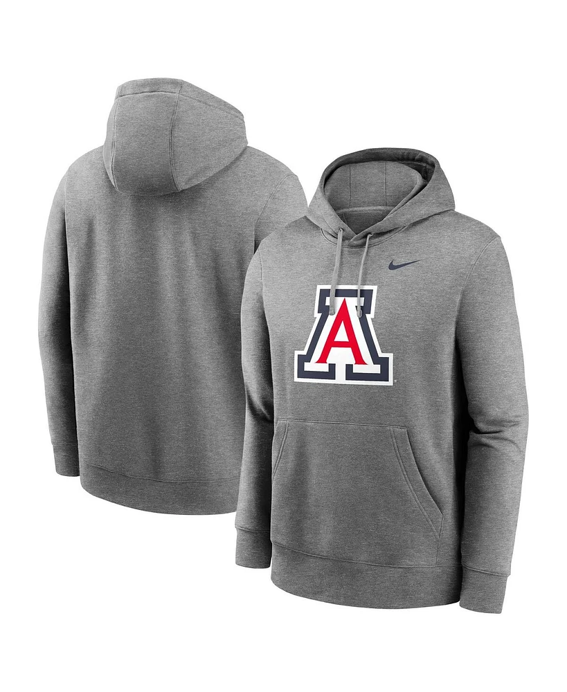 Nike Men's Heather Gray Arizona Wildcats Primetime Evergreen Club Fleece Pullover Hoodie