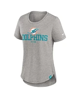 Nike Women's Heather Gray Miami Dolphins Fashion Tri-Blend T-Shirt