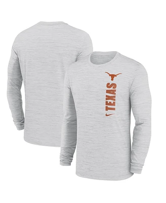 Nike Men's White Texas Longhorns 2024 Sideline Velocity Performance Long Sleeve T-Shirt