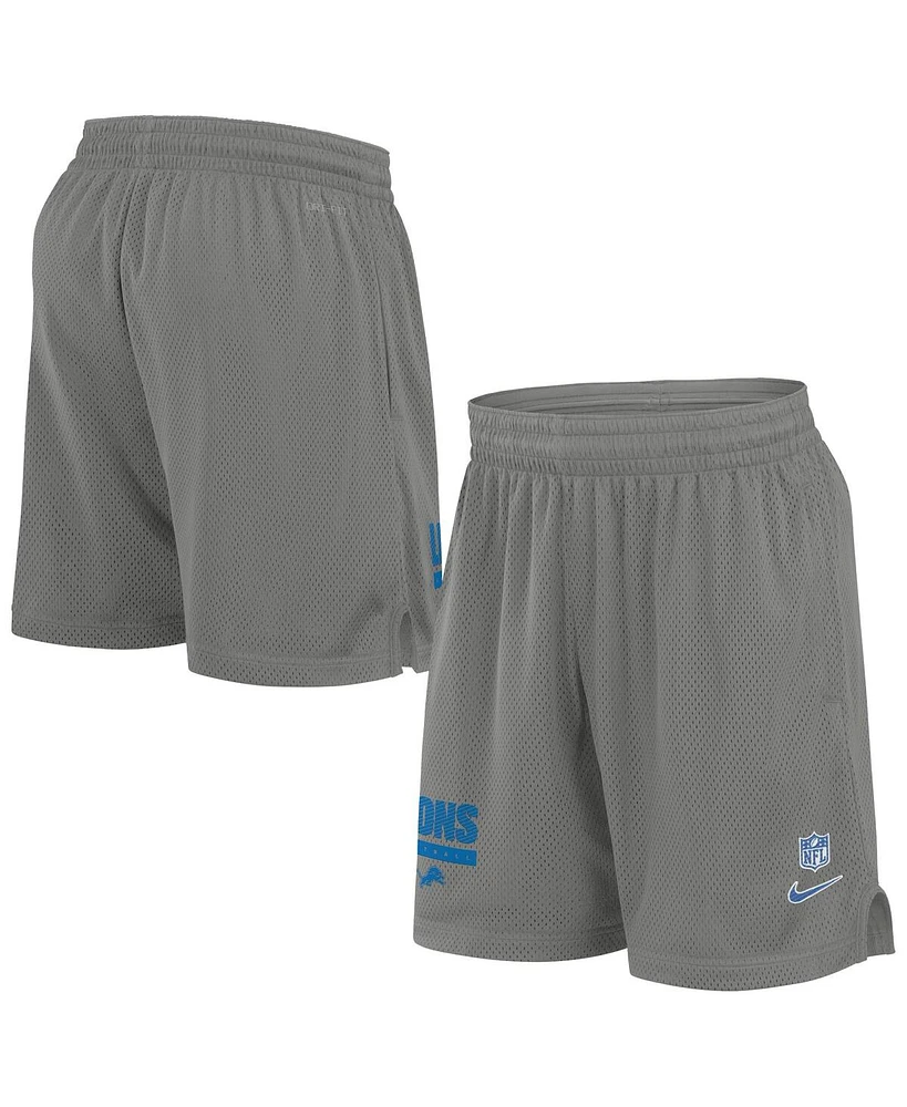 Nike Men's Gray Detroit Lions 2024 Sideline Performance Mesh Shorts