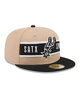 New Era Men's Tan/Black San Antonio Spurs 2024 Nba Draft 59FIFTY Fitted Hat