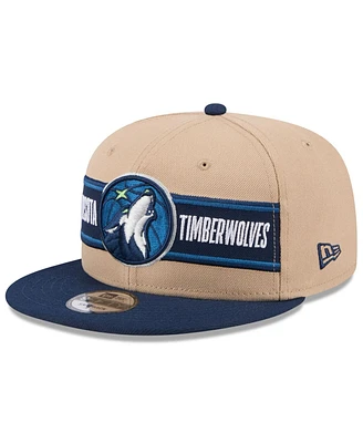 New Era Men's Tan/Navy Minnesota Timberwolves 2024 Nba Draft 9FIFTY Snapback Hat