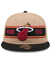 New Era Men's Tan/Black Miami Heat 2024 Nba Draft 9FIFTY Snapback Hat