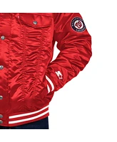 Levi's x Starter Men's Red Washington Nationals Silver Tab Satin Full-Snap Trucker Jacket