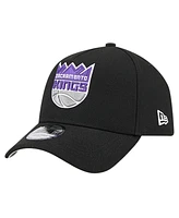 New Era Men's Black Sacramento Kings A-Frame 9FORTY Adjustable Hat