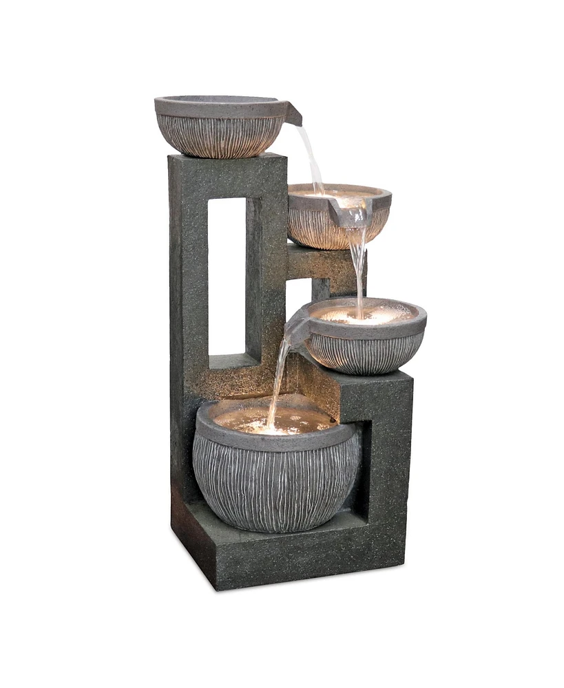 Slickblue Stone Cascading Bowl Fountain 32.5"h