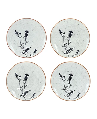 Slickblue Rustic Thistle Etched Plate With Speckled Finish (Set of 4)