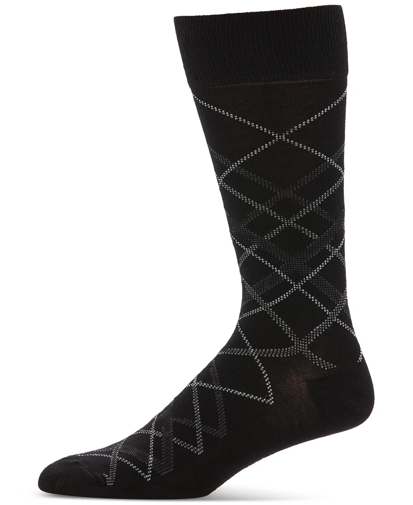 Perry Ellis Portfolio Men's Diagonal Plaid Dress Socks