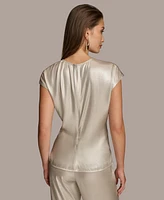 Donna Karan Women's Metallic Cap-Sleeve Blouse